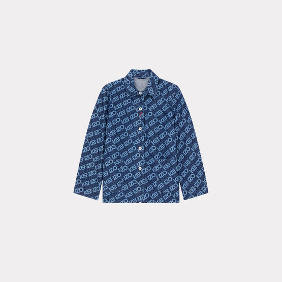 Women Monogram Blue Workwear Jacket - Rinse Blue Denim