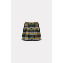 Women Checks Mini Skirt - Dark Khaki