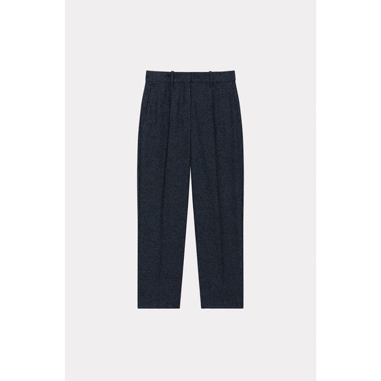 Women Checks Tailored Pants - Midnight Blue