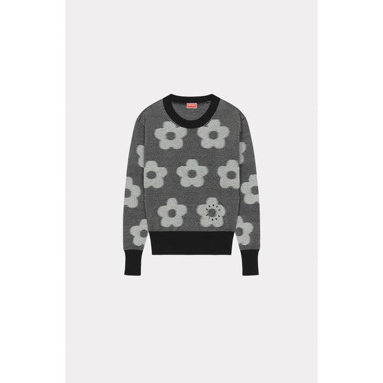 Women Flower Jacquard Jumper - Black