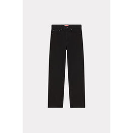 Men Cropped Asagao Straight Jeans - Rinse Black Denim
