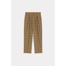 Men Checked Pleated Tailored Pant - Dark Camel