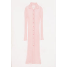 Women Sheer Solid Long Cardigan - Faded Pink