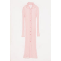 Women Sheer Solid Long Cardigan - Faded Pink