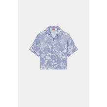 Women Flower Camo Hawaiian Shirt - Blue