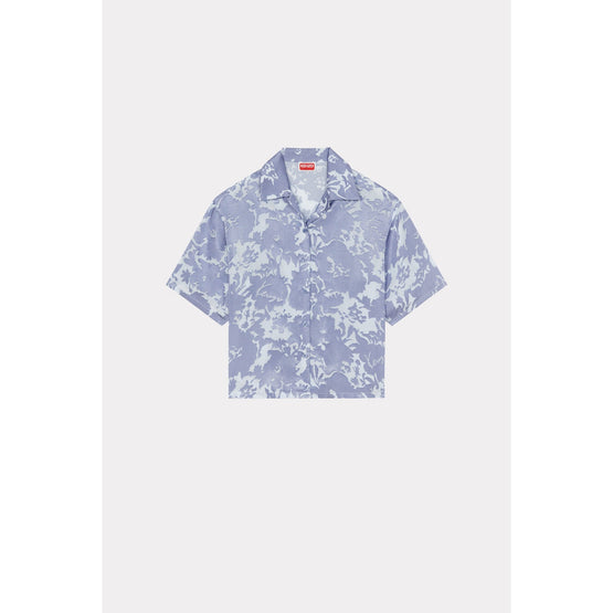 Women Flower Camo Hawaiian Shirt - Blue