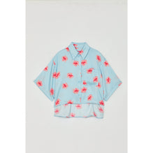 Women Kenzo Rose Cropped Shirt - Light Blue