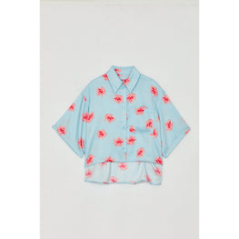 Women Kenzo Rose Cropped Shirt - Light Blue