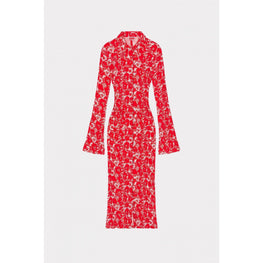 Women Flower Camo Cardi Dress - Medium Red