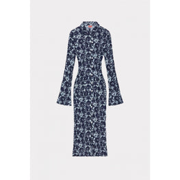 Women Flower Camo Cardi Dress - Midnight Blue
