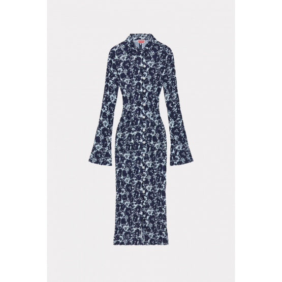 Women Flower Camo Cardi Dress - Midnight Blue