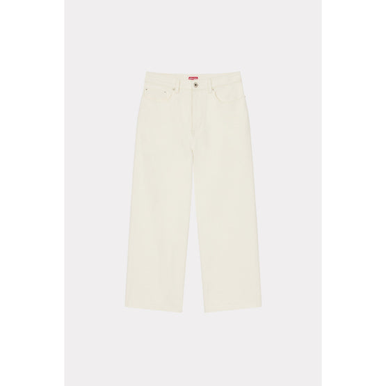 Women Solid Sumire Cropped - Stone Bleached White Denim