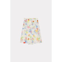 Women Drawn Flowers Pleated Skirt - Off White