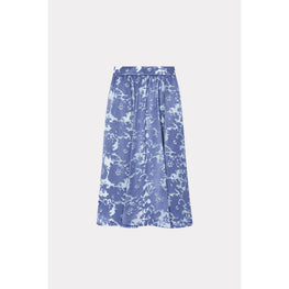 Women Flower Camo Midi Skirt - Blue