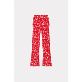 Women Flower Camo Pants - Medium Red