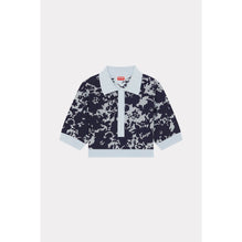 Women Kenzo Flower Camo Polo Top - Midnight Blue