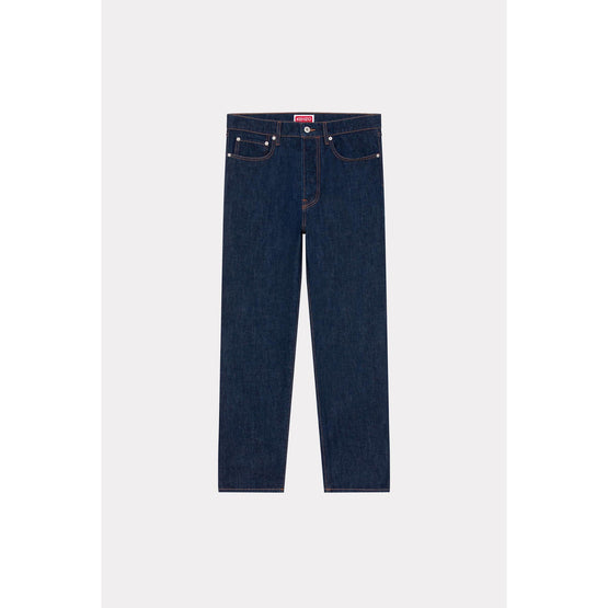 Men Cny Crop Asagao Straight Fit J - Rinse Blue Denim