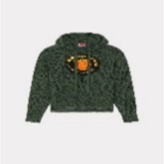 Men Kenzo Fruit Stickers Hoodie - Dark Khaki