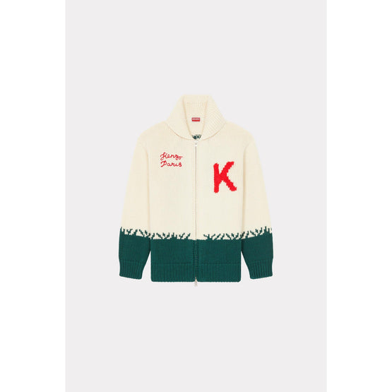 Men Cny Embellished Zip Cardigan - Off White