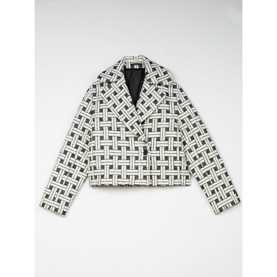 Women Weave Blouson - Black