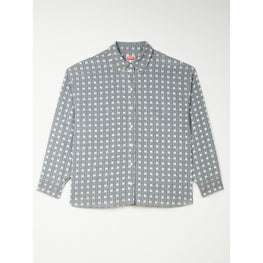 Women Weave Dropped Shoulders Shirt - Pale Grey