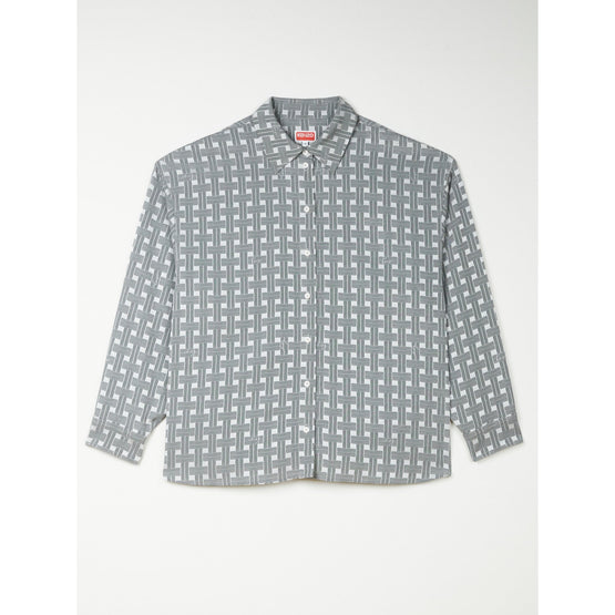 Women Weave Dropped Shoulders Shirt - Pale Grey