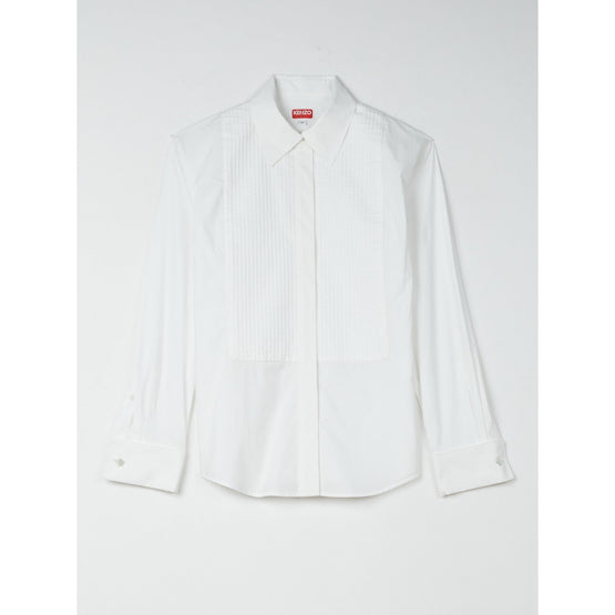 Women Pinstripe Fitted Shirt - White
