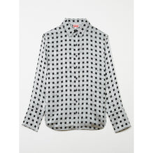 Women Weave Devore Oversized Shirt - Pale Grey
