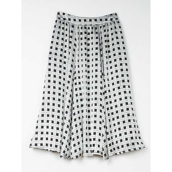 Women Weave Devore Midi Skirt - Pale Grey