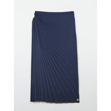 Women Sun-Ray Pleats Midi Skirt - Blue Black