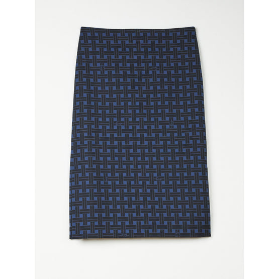 Women Weave Midi Skirt - Midnight Blue