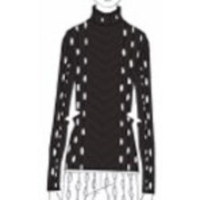 Women Long Sleeves Holes Top - Black
