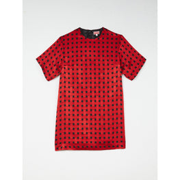 Women Weave Devore T-Shirt Dress - Cherry