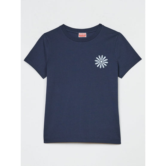 Women Marguerite Crest Classic Tee - Blue Black