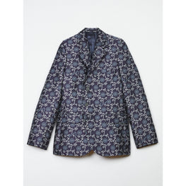 Women Marguerite Waisted Blazer - Blue Black