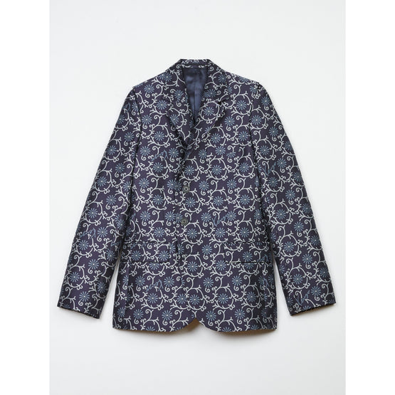 Women Marguerite Waisted Blazer - Blue Black