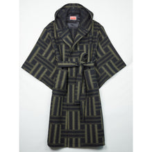 Men Weave Double-Breasted Coat - Black