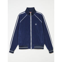 Men Velvet Track Jacket - Midnight Blue