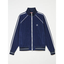 Men Velvet Track Jacket - Midnight Blue