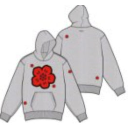 Men Multi Boke Flower Classic Hood - Pearl Grey