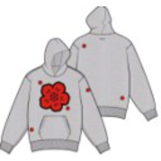 Men Multi Boke Flower Classic Hood - Pearl Grey