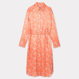Women Kenzo Jungle Flower Midi Shirt - Apricot