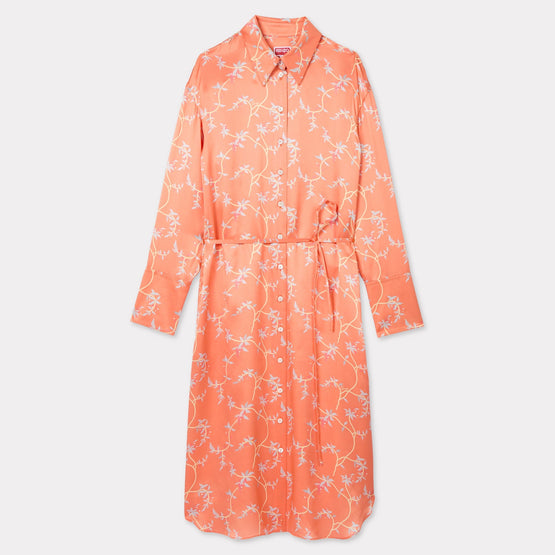 Women Kenzo Jungle Flower Midi Shirt - Apricot