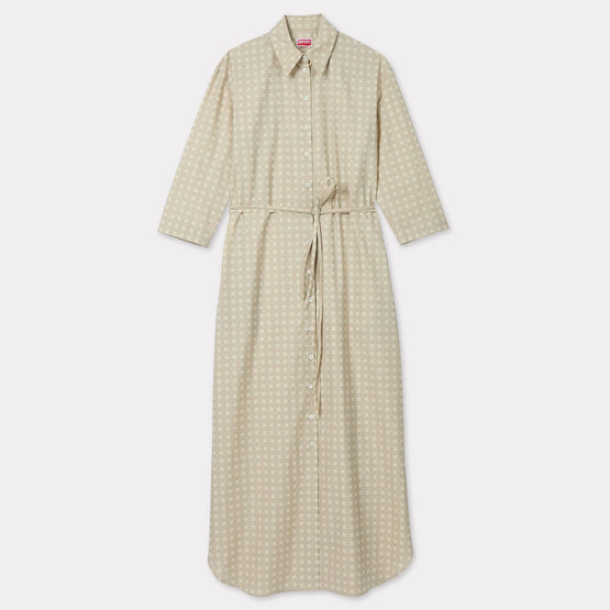 Women Kenzo Weave Long Shirt Dress - Beige