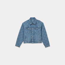 Men Kenzo Weave Trucker Jacket - Bleached Blue Denim