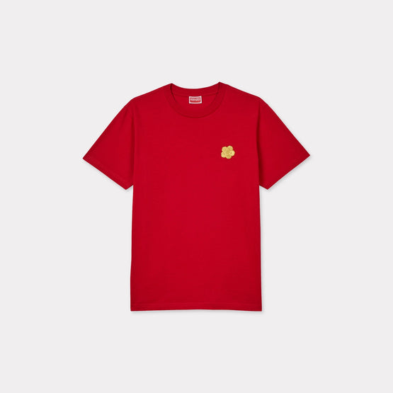 Men Gots Boke Flower Embroidered S - Cherry