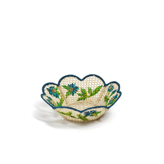 Roses D'Hiver Embroidered Rattan Baskets