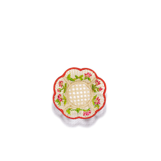 Roses D'Hiver Embroidered Rattan Baskets