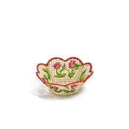 Roses D'Hiver Embroidered Rattan Baskets