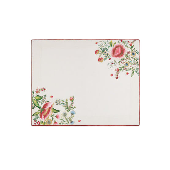 Placemat And Napkin Roses D'Hiver